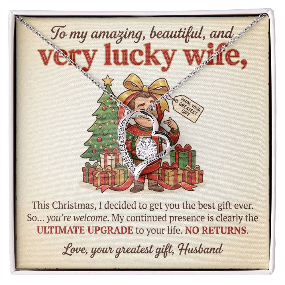 To My Wife Necklace From Husband - Funny Christmas Gift For Wife, Humorous Holiday Gift - Love Knot Necklace-LKN57418
