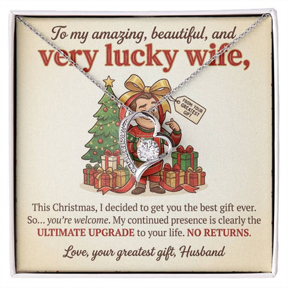 To My Wife Necklace From Husband - Funny Christmas Gift For Wife, Humorous Holiday Gift - Love Knot Necklace-LKN57418