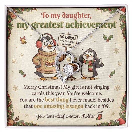 To My Daughter Necklace From Mother, Funny Christmas Gift, Best Thing I Ever Made, Xmas Present From Mom, Love Knot Necklace-LKN24923