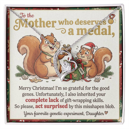 To My Mother Necklace From Daughter, Funny Christmas Gift, Holiday Gift for Mom - Love Knot Necklace-LKN83215