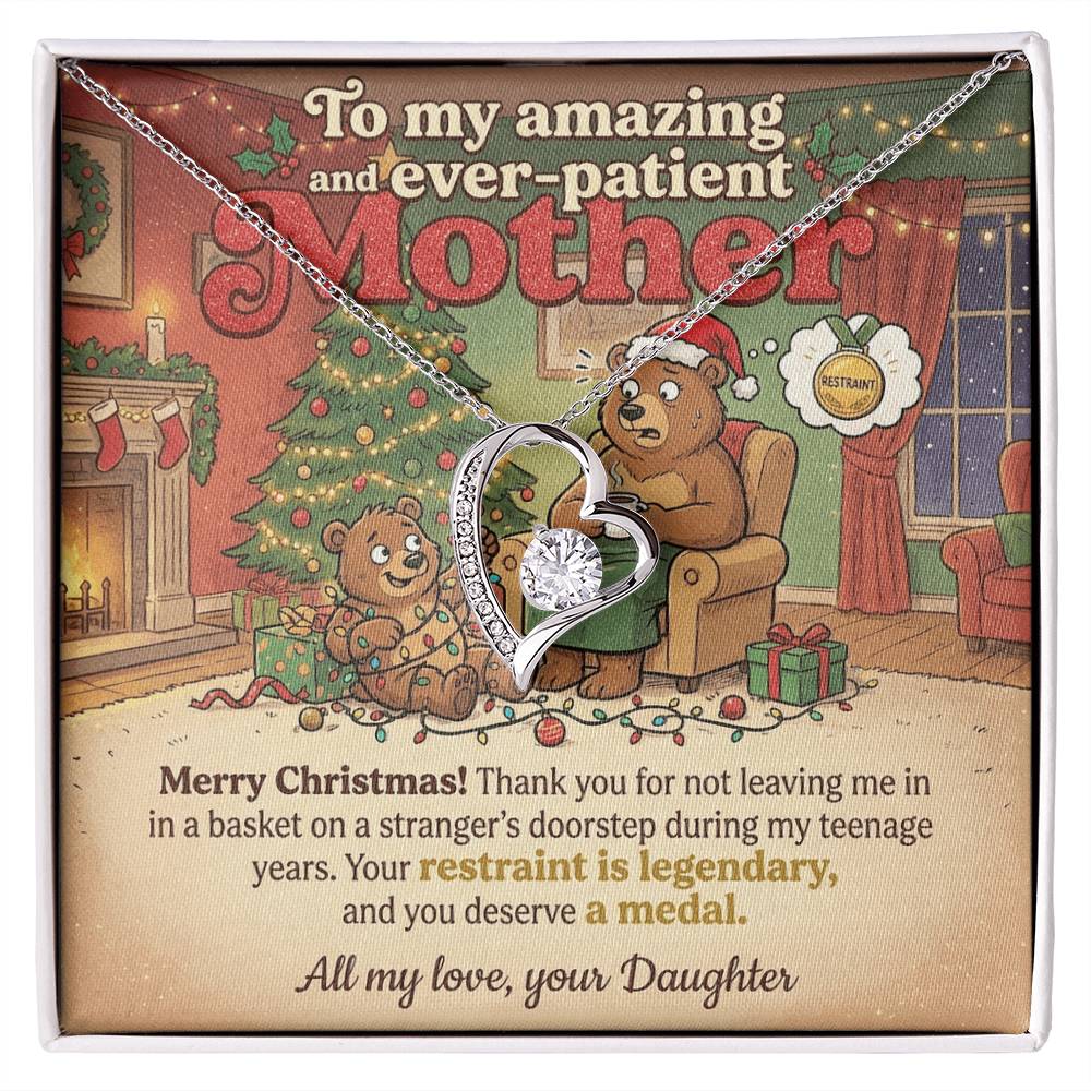 To My Mother Necklace From Daughter, Funny Christmas Gift For Mom, Mom Birthday Gift Idea - Love Knot Necklace-LKN21893