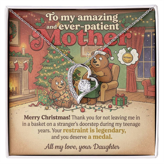 To My Mother Necklace From Daughter, Funny Christmas Gift For Mom, Mom Birthday Gift Idea - Love Knot Necklace-LKN21893