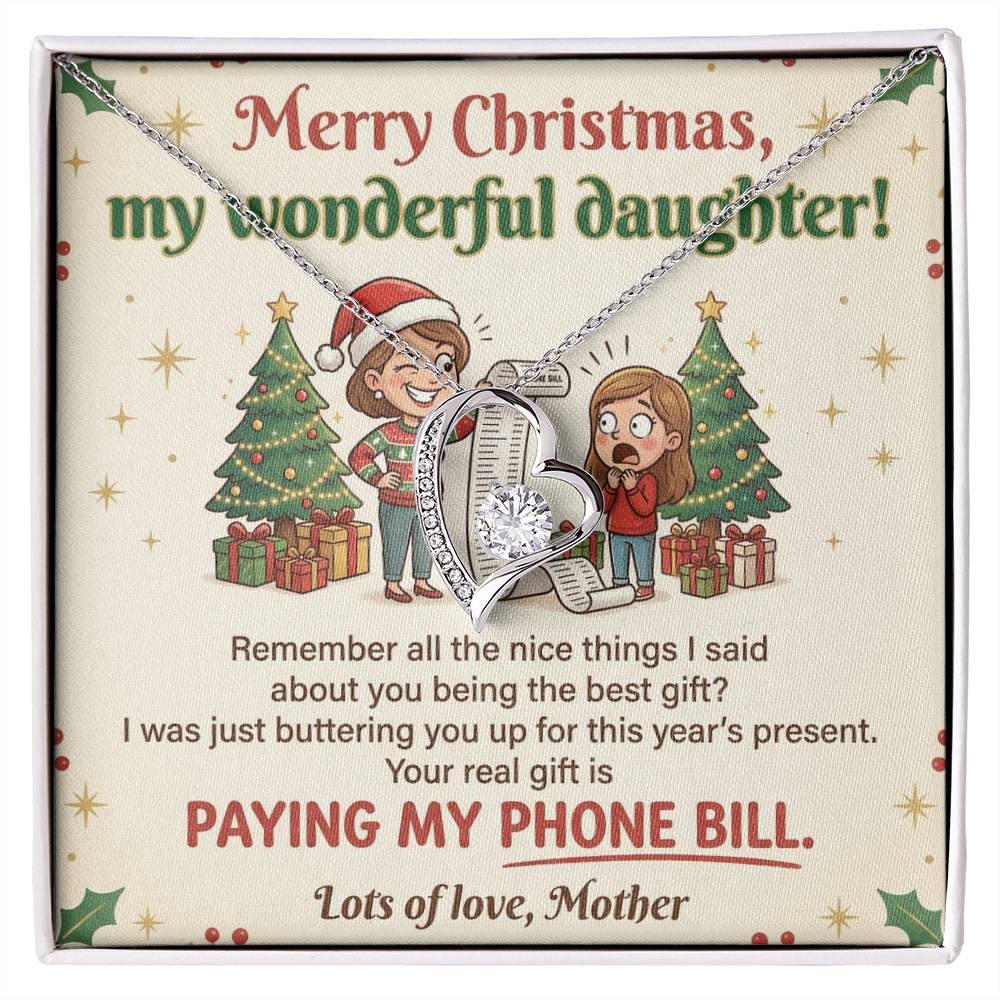 To My Daughter Necklace From Mother, Funny Christmas Gift, Sarcastic Holiday Present For Daughter From Mom, Love Knot Necklace-LKN74722