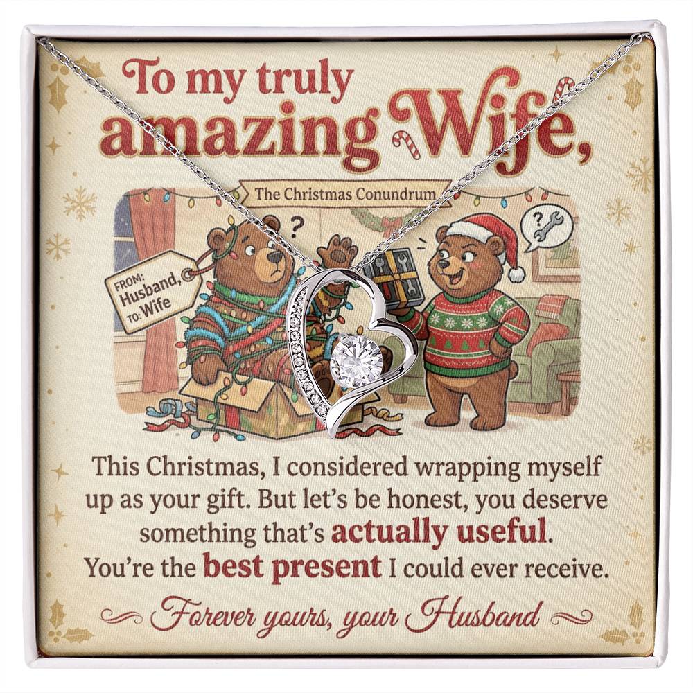 To My Wife Necklace From Husband, Funny Christmas Gift, You're The Best Present, Love Knot Necklace-LKN85554