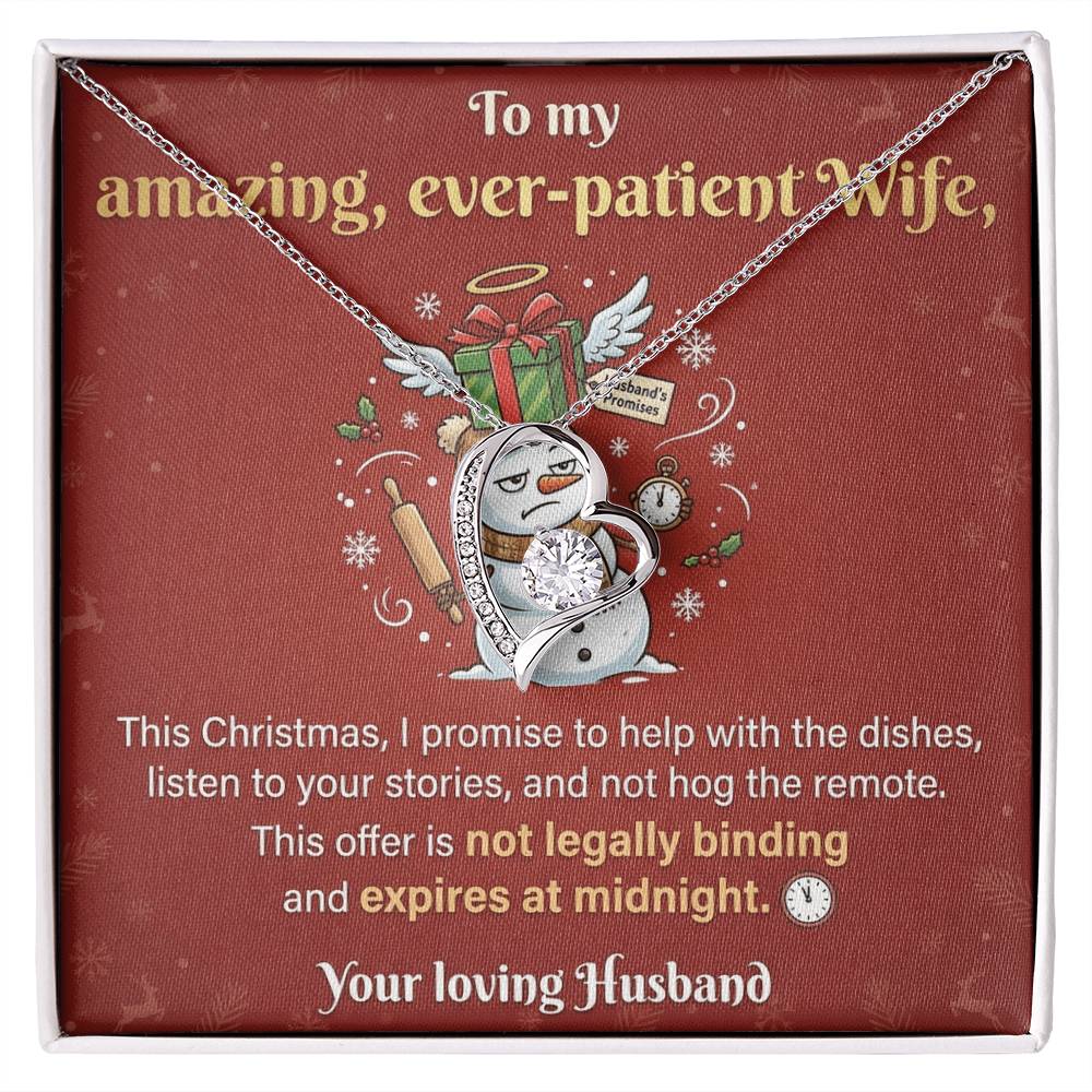 To My Wife Necklace From Husband - Funny Christmas Gift, Hilarious Holiday Present for Her - Love Knot Necklace-LKN91684