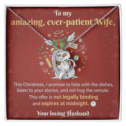 To My Wife Necklace From Husband - Funny Christmas Gift, Hilarious Holiday Present for Her - Love Knot Necklace-LKN91684