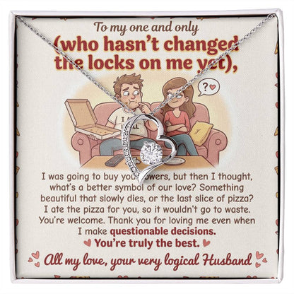 To My Wife Necklace From Husband, Funny Anniversary Gift For Her, Romantic Birthday Present, Thank You For Loving Me - Love Knot Necklace-LKN91999