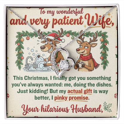 To My Wife Necklace From Husband, Funny Christmas Gift For Her, Hilarious Present For Wife - Love Knot Necklace-LKN17135