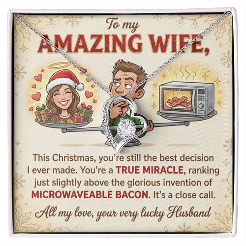 To My Wife Necklace From Husband, Funny Christmas Gift For Her, Hilarious Wife Gift Idea - Love Knot Necklace-LKN38753