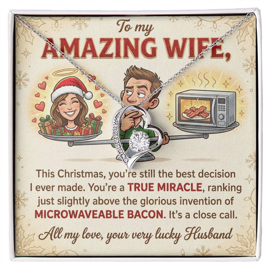 To My Wife Necklace From Husband, Funny Christmas Gift For Her, Hilarious Wife Gift Idea - Love Knot Necklace-LKN38753