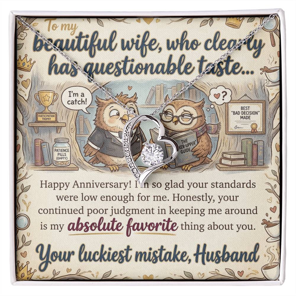 To My Wife Necklace From Husband, Funny Anniversary Gift For Her, Love Knot Necklace-LKN88044