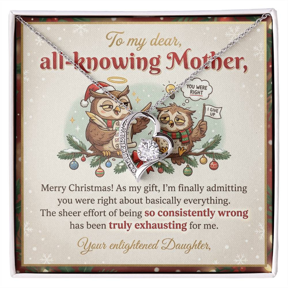 To My Mother Necklace From Daughter, Funny Christmas Gift for Mom, Mother Daughter Gift, You Were Right, Love Knot Necklace-LKN28572