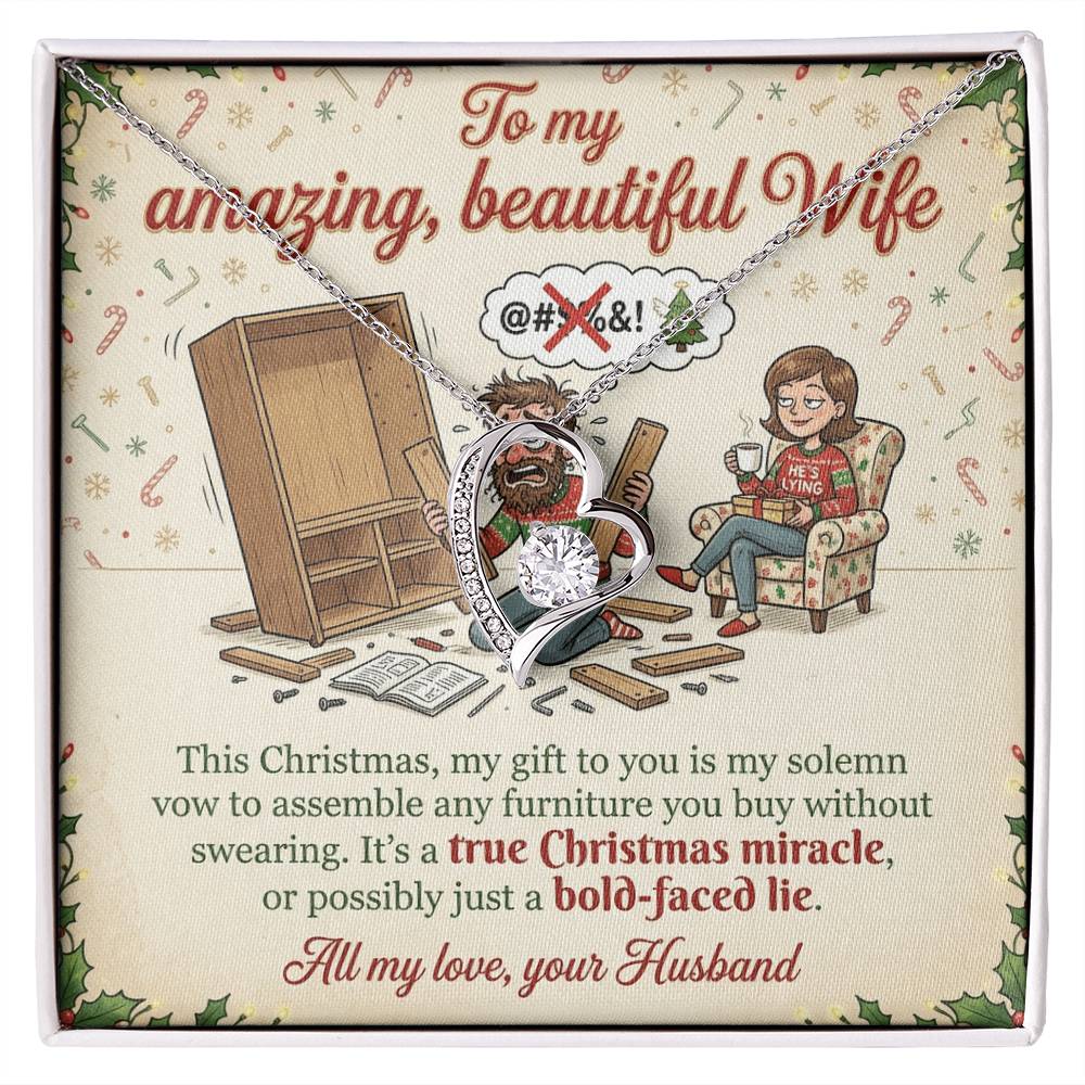 To My Wife Necklace From Husband, Funny Christmas Gift, Holiday Present for Her - Love Knot Necklace-LKN45614