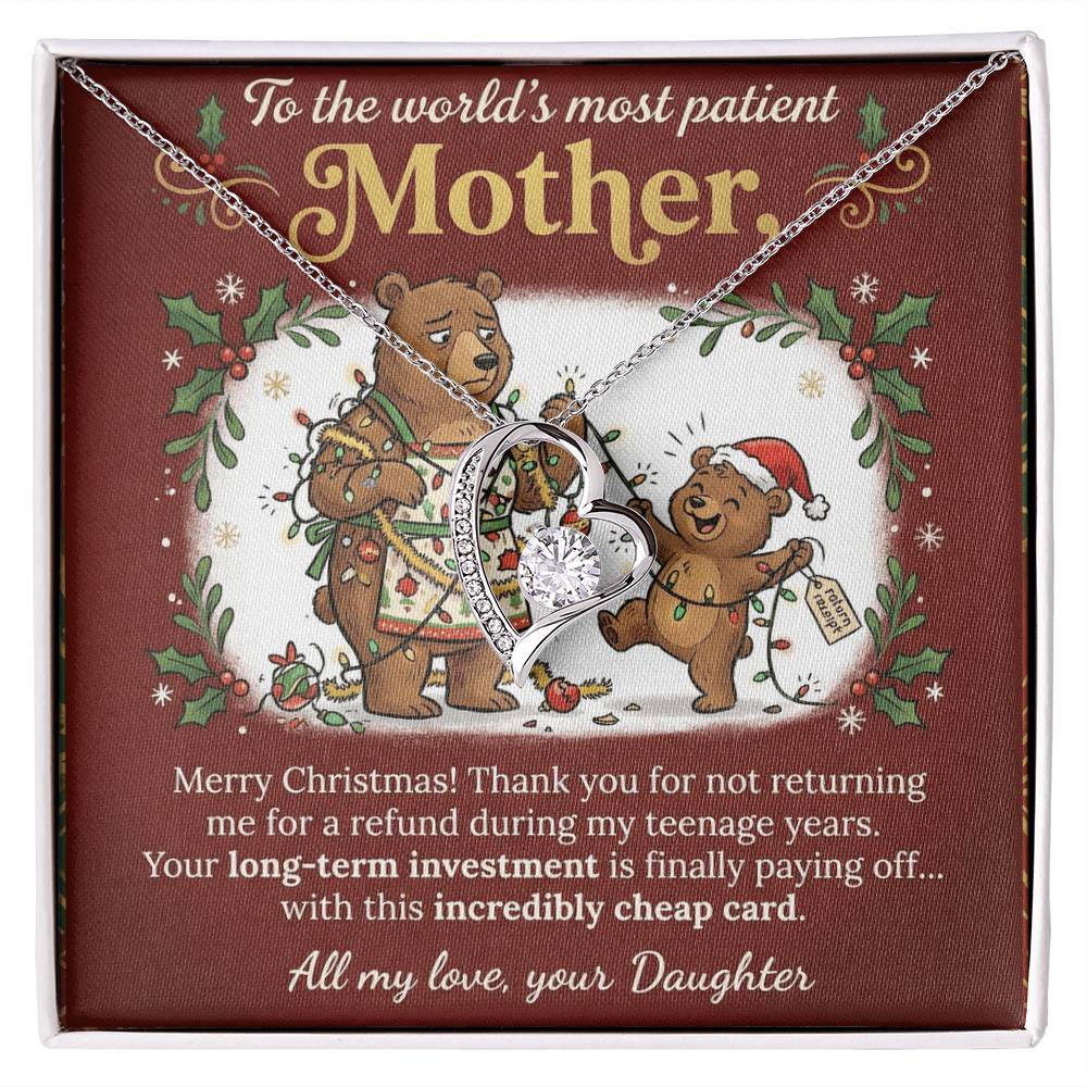 To My Mother Necklace From Daughter, Funny Christmas Gift for Mom, Mother Daughter Jewelry - Love Knot Necklace-LKN38433