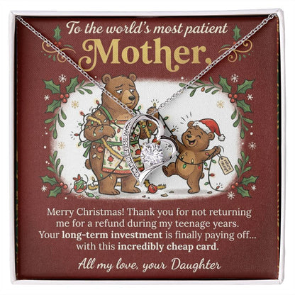 To My Mother Necklace From Daughter, Funny Christmas Gift for Mom, Mother Daughter Jewelry - Love Knot Necklace-LKN38433