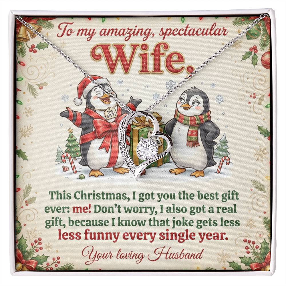 To My Wife Necklace From Husband, Funny Christmas Gift, Romantic Xmas Present for Her, Anniversary Gift, Love Knot Necklace-LKN18529