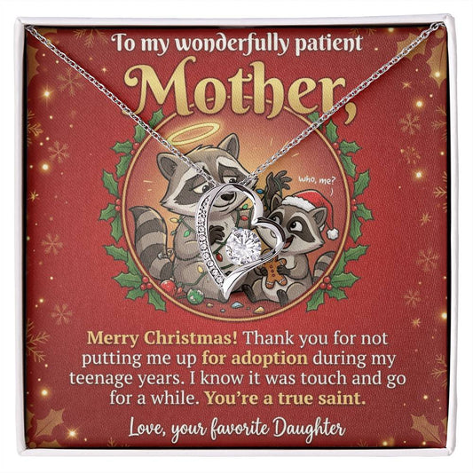 To My Mother Necklace From Daughter, Funny Christmas Gift, Birthday Gift for Mom from Daughter - Love Knot Necklace-LKN74211