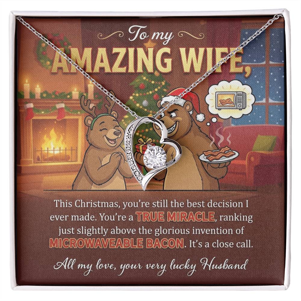 To My Wife Necklace From Husband, Funny Christmas Gift for Her, Holiday Gift, Love Knot Necklace-LKN25037