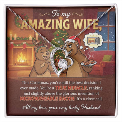 To My Wife Necklace From Husband, Funny Christmas Gift for Her, Holiday Gift, Love Knot Necklace-LKN25037