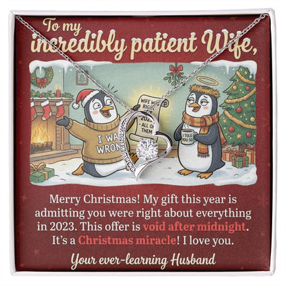 To My Wife Necklace From Husband, Funny Christmas Gift, Admitting You Were Right Xmas Present for Her, Love Knot Necklace-LKN65688