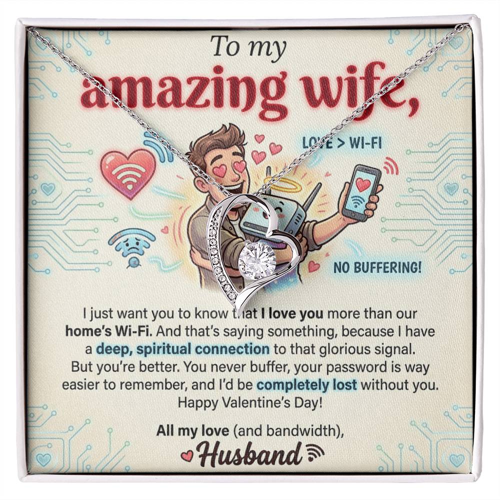 To My Wife Necklace From Husband, Funny Valentine's Day Gift, Romantic Anniversary Gift, Love Knot Necklace-LKN18779
