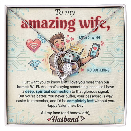 To My Wife Necklace From Husband, Funny Valentine's Day Gift, Romantic Anniversary Gift, Love Knot Necklace-LKN18779