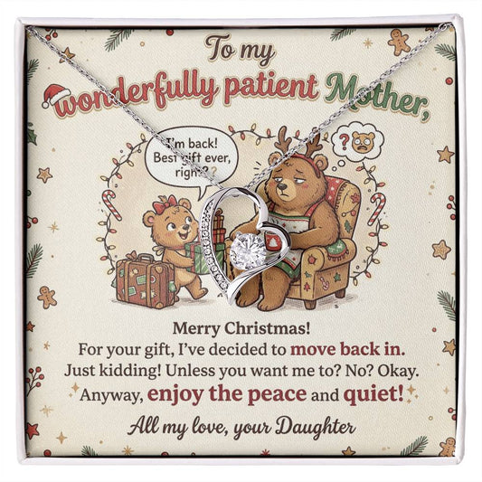 To My Mother Necklace From Daughter - Funny Christmas Gift For Mom, Holiday Present, Love Knot Necklace-LKN88179