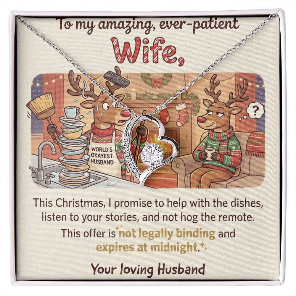 To My Wife Necklace From Husband, Funny Christmas Gift for Wife, Anniversary, Birthday Gift - Love Knot Necklace-LKN88569