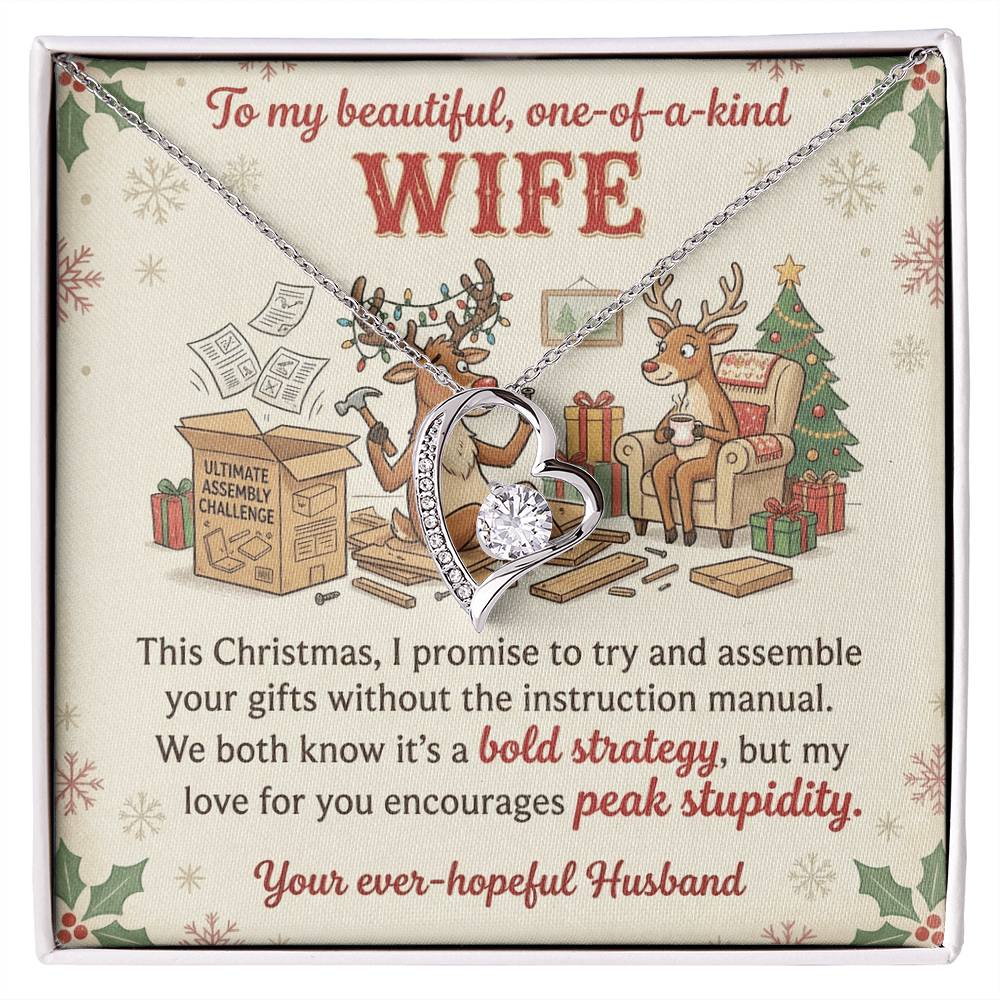 To My Wife Necklace From Husband, Funny Christmas Gift, Holiday Present for Her - Love Knot Necklace-LKN77334