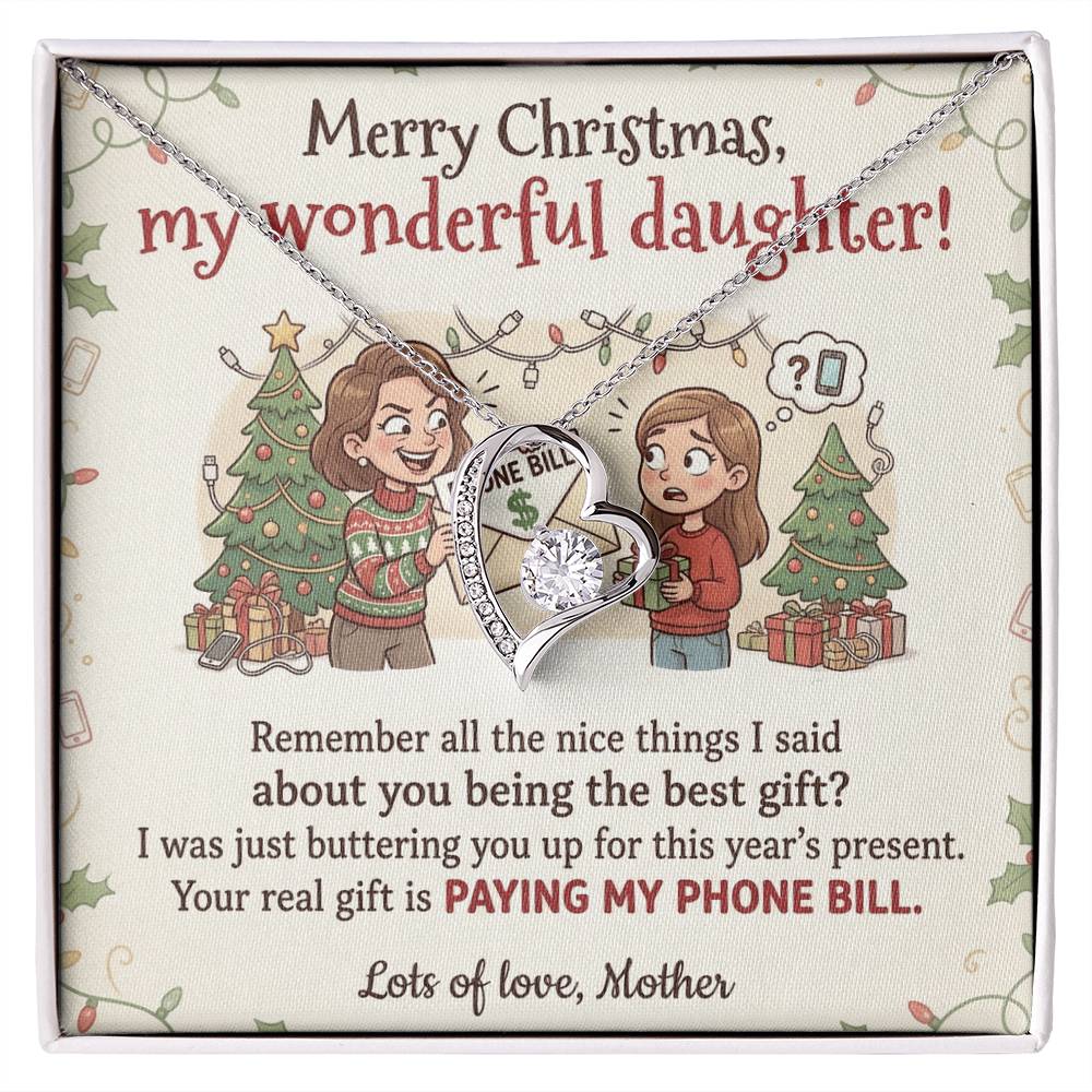 To My Daughter Necklace From Mother, Funny Christmas Gift, Xmas Present For Her, Love Knot Necklace-LKN73271