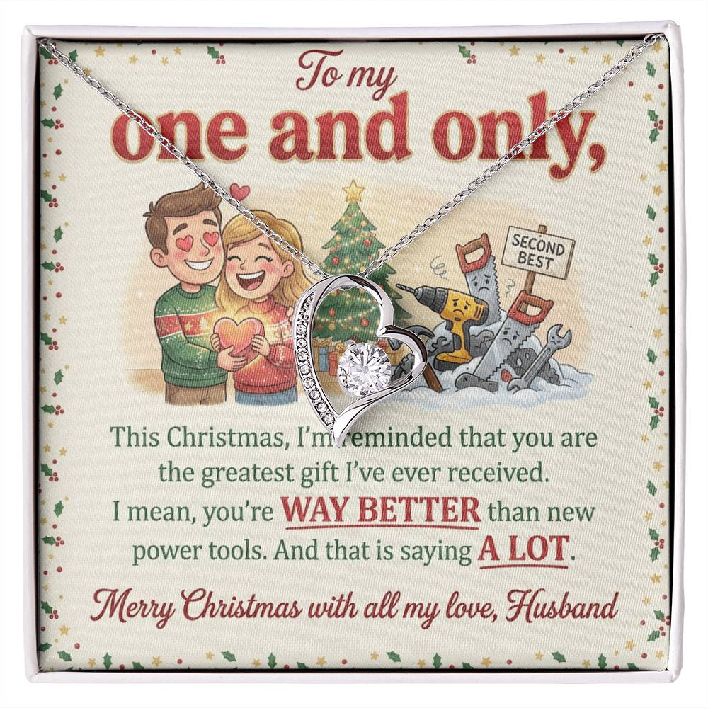 To My Husband Necklace From Wife, Funny Christmas Gift For Him, Anniversary Gift - Love Knot Necklace-LKN27001