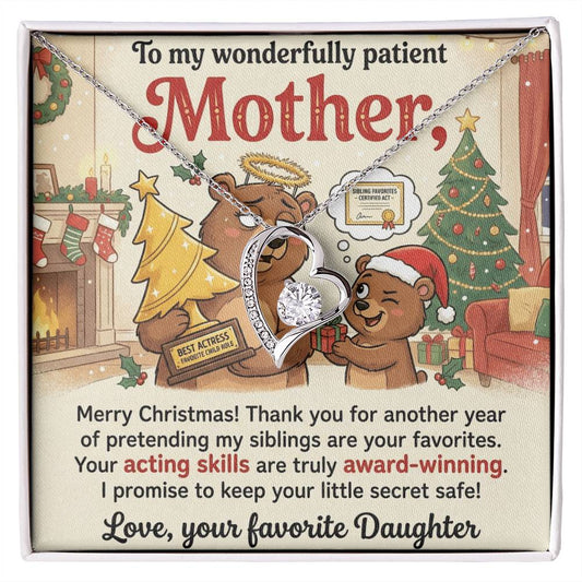 To My Mother Necklace From Daughter, Funny Christmas Gift for Mom, Mother's Day Gift, Love Knot Necklace-LKN88983