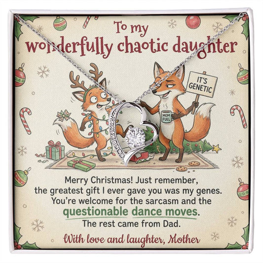 To My Daughter Necklace From Mother, Funny Christmas Gift for Daughter, Daughter Christmas Present, Love Knot Necklace-LKN63275