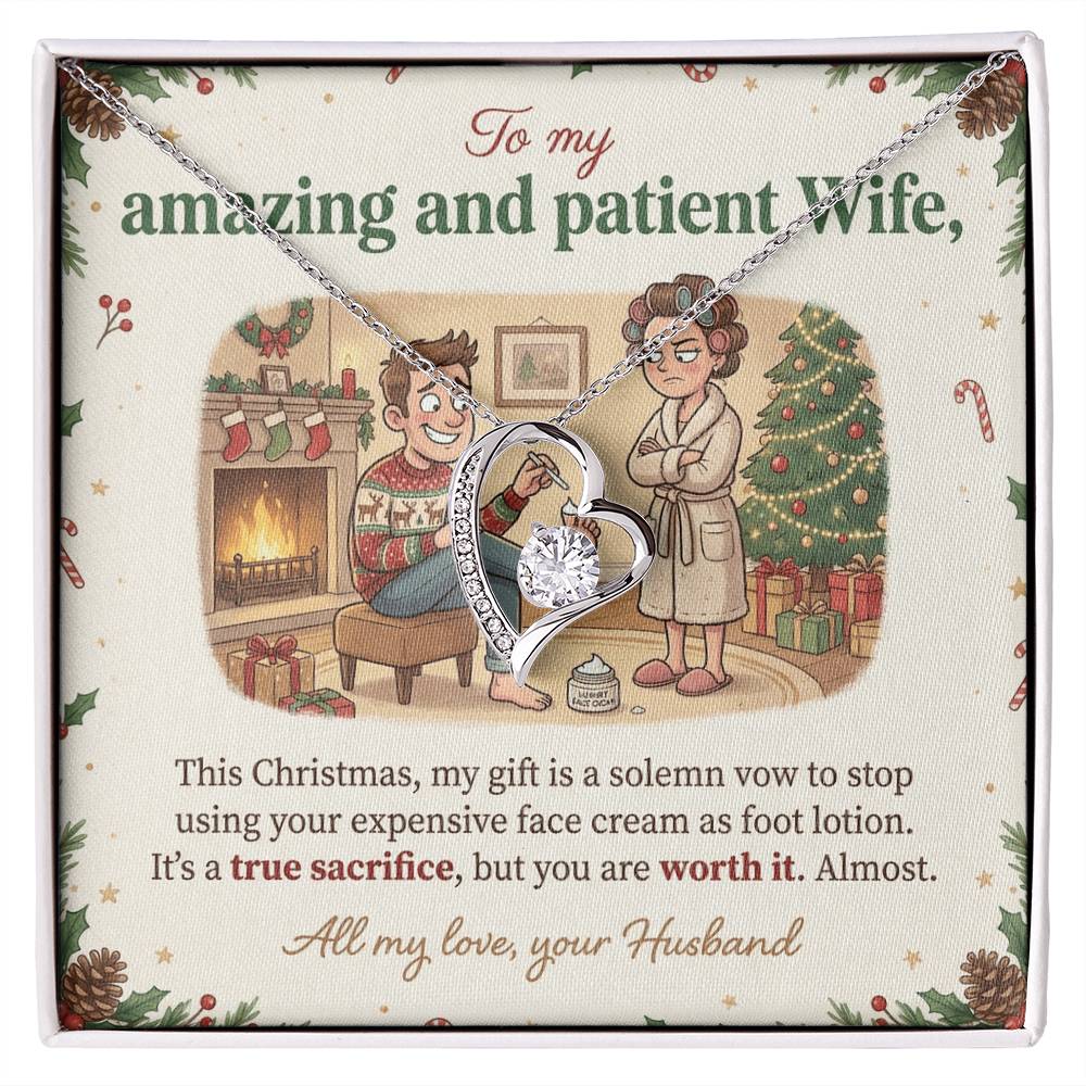 To My Wife Necklace From Husband, Funny Christmas Gift, Holiday Present for Her, Wife Christmas Gift - Love Knot Necklace-LKN97078