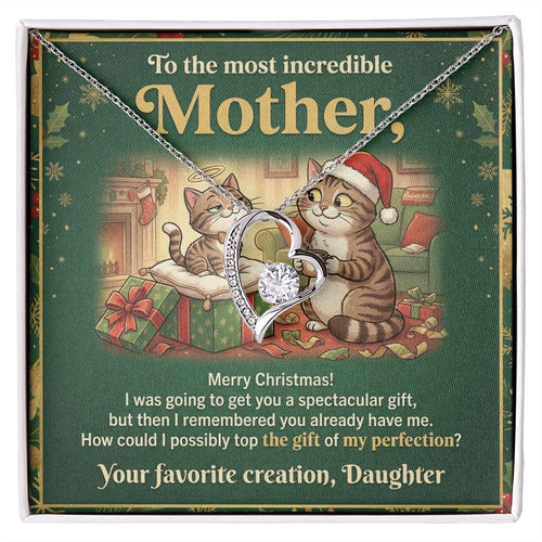 To My Mother Necklace From Daughter, Funny Christmas Gift For Mom, Holiday Present For Mother, Love Knot Necklace-LKN71723