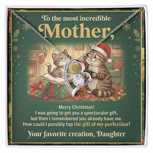 To My Mother Necklace From Daughter, Funny Christmas Gift For Mom, Holiday Present For Mother, Love Knot Necklace-LKN71723