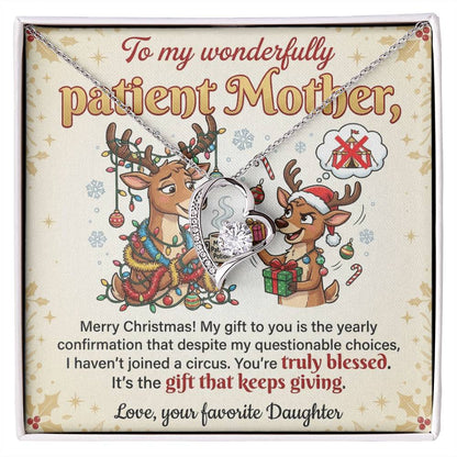 To My Mother Necklace From Daughter, Funny Christmas Gift For Mom, Xmas Present, Birthday Gift - Love Knot Necklace-LKN36317