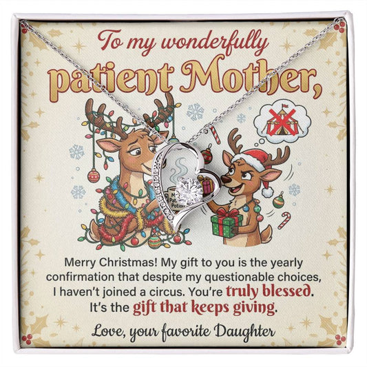 To My Mother Necklace From Daughter, Funny Christmas Gift For Mom, Xmas Present, Birthday Gift - Love Knot Necklace-LKN36317