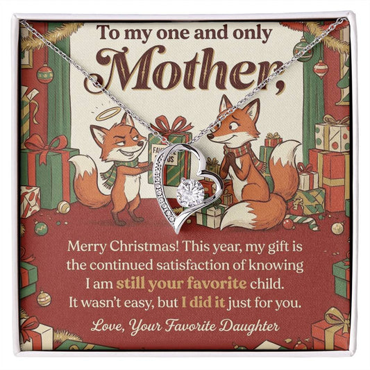 To My Mother Necklace From Daughter, Funny Christmas Gift For Mom, Favorite Child Gift Idea - Love Knot Necklace-LKN51122