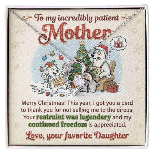 To My Mother Necklace From Daughter, Funny Christmas Gift For Mom, Holiday Appreciation Gift - Love Knot Necklace-LKN45568