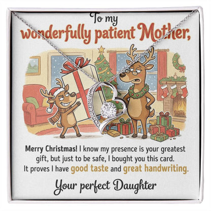 To My Mother Necklace From Daughter, Funny Christmas Gift For Mom, Holiday Present From Daughter, Love Knot Necklace-LKN96499