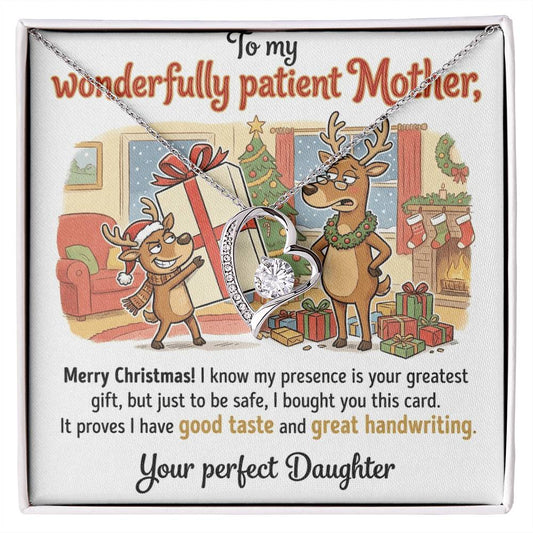 To My Mother Necklace From Daughter, Funny Christmas Gift For Mom, Holiday Present From Daughter, Love Knot Necklace-LKN96499