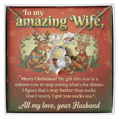 To My Wife Necklace From Husband, Funny Christmas Gift For Her, Romantic Husband To Wife Gift, Love Knot Necklace-LKN49311