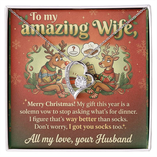 To My Wife Necklace From Husband, Funny Christmas Gift For Her, Romantic Husband To Wife Gift, Love Knot Necklace-LKN49311