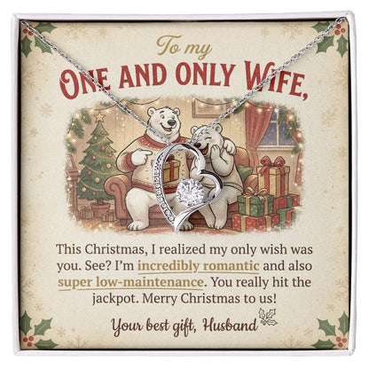 To My One and Only Wife Necklace From Husband, Funny Christmas Gift for Her, Romantic Wife Present, Love Knot Necklace-LKN15984