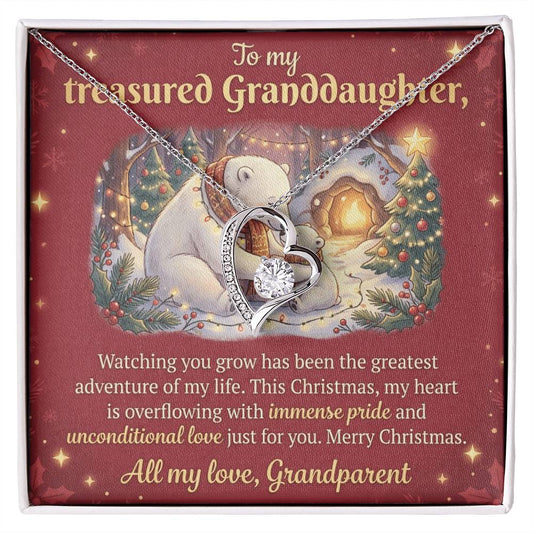 To My Granddaughter Necklace From Grandparent, Christmas Gift, Proud of You Gift for Granddaughter - Love Knot Necklace-LKN91197