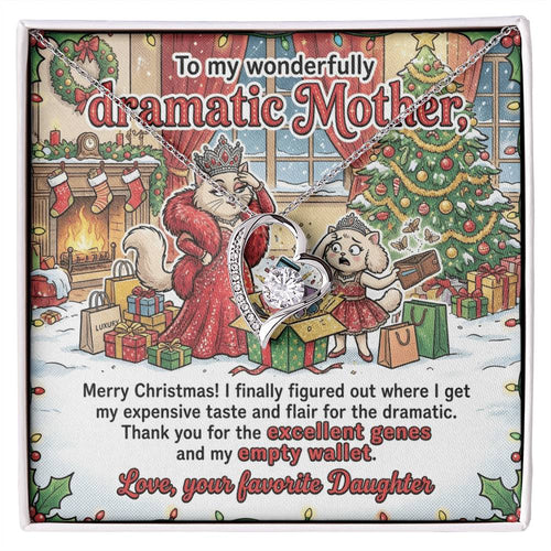 To My Mother Necklace From Daughter, Funny Christmas Gift for Mom, Humorous Holiday Gift, Love Knot Necklace-LKN75094