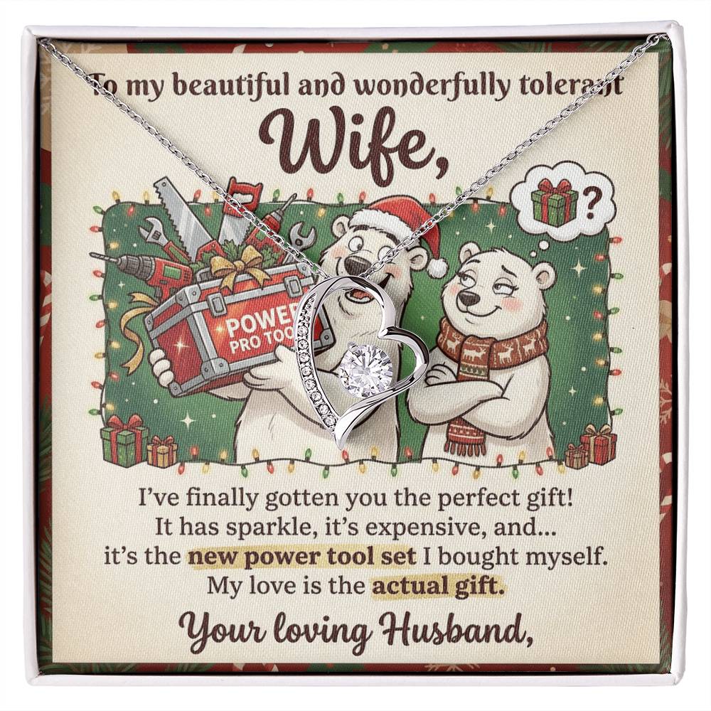 To My Wife Necklace From Husband, Funny Christmas Gift, Humorous Birthday Present for Her, Love Knot Necklace-LKN61772