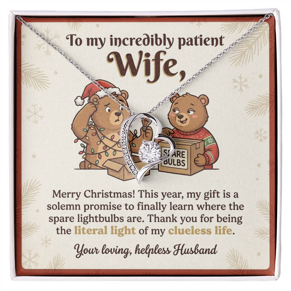 To My Wife Necklace From Husband, Funny Christmas Gift for Wife, Holiday Gift Idea - Love Knot Necklace-LKN26651