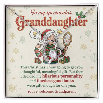 To My Granddaughter Necklace From Grandparent, Christmas Gift, Birthday Present For Her, My Greatest Pride Gift - Love Knot Necklace-LKN63044